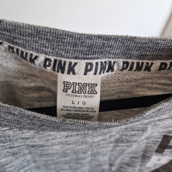 PINK Victoria's Secret Gray and Pink Sweatshirt - Picture 2 of 2